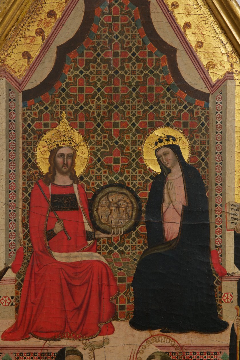 Detail der Jungfrau, Christus und 17 Heiligen von Master of the Dominican Effigies