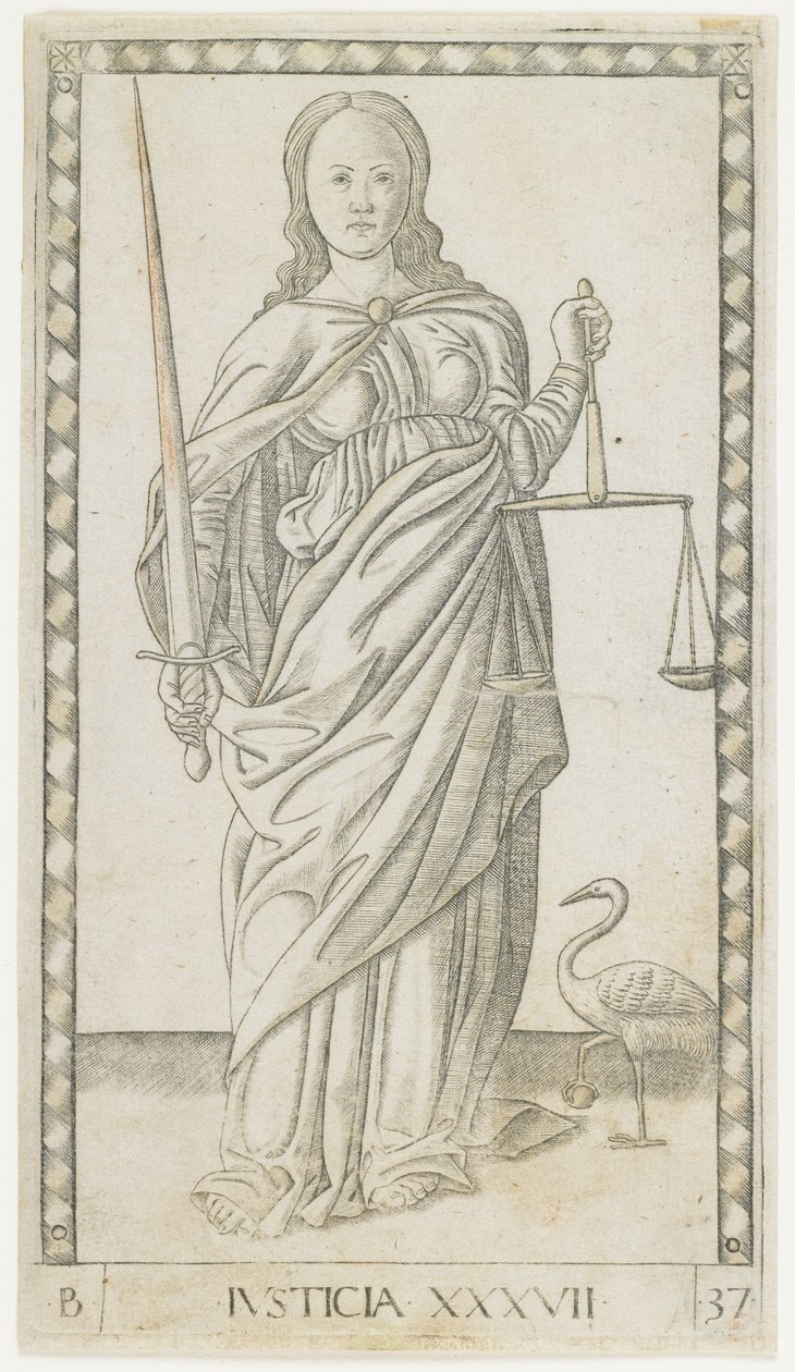 Gerechtigkeit, ca. 1465 von Master of the E Series Tarocchi Master of the E Series Tarocchi