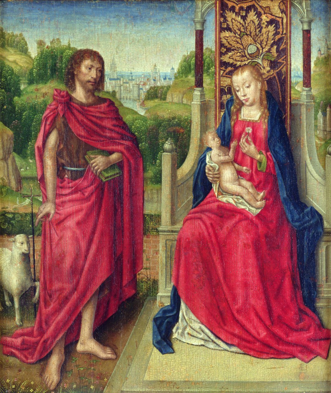 Madonna mit Kind und Johannes dem Täufer, ca. 1480-90 von Master of the Legend of St. Ursula