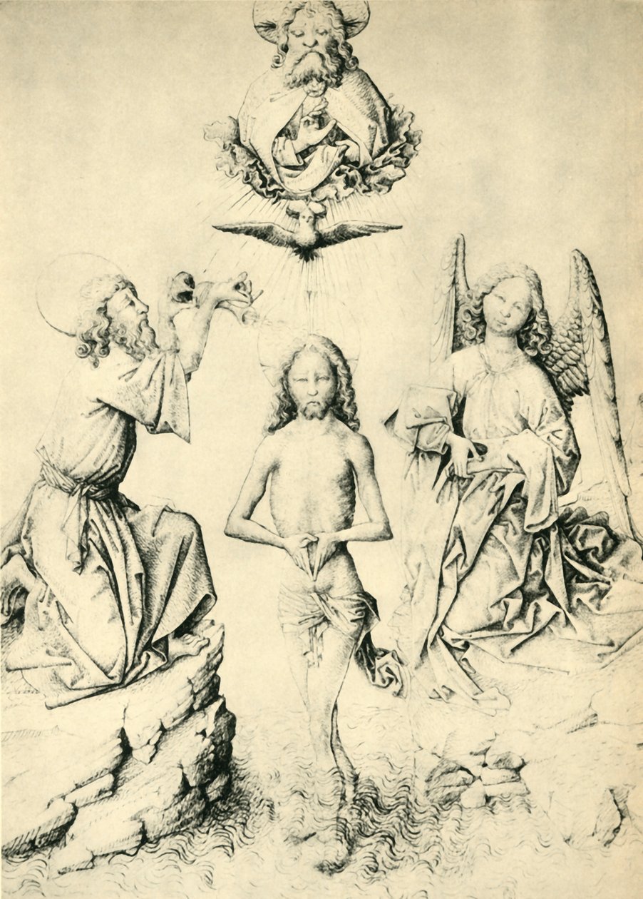 Die Taufe Christi, 1445-1450, 1943 von Master ES