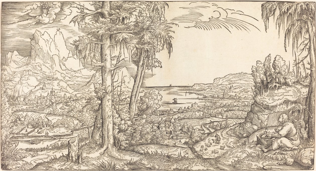 Der heilige Johannes auf Patmos von Master H.W.G.