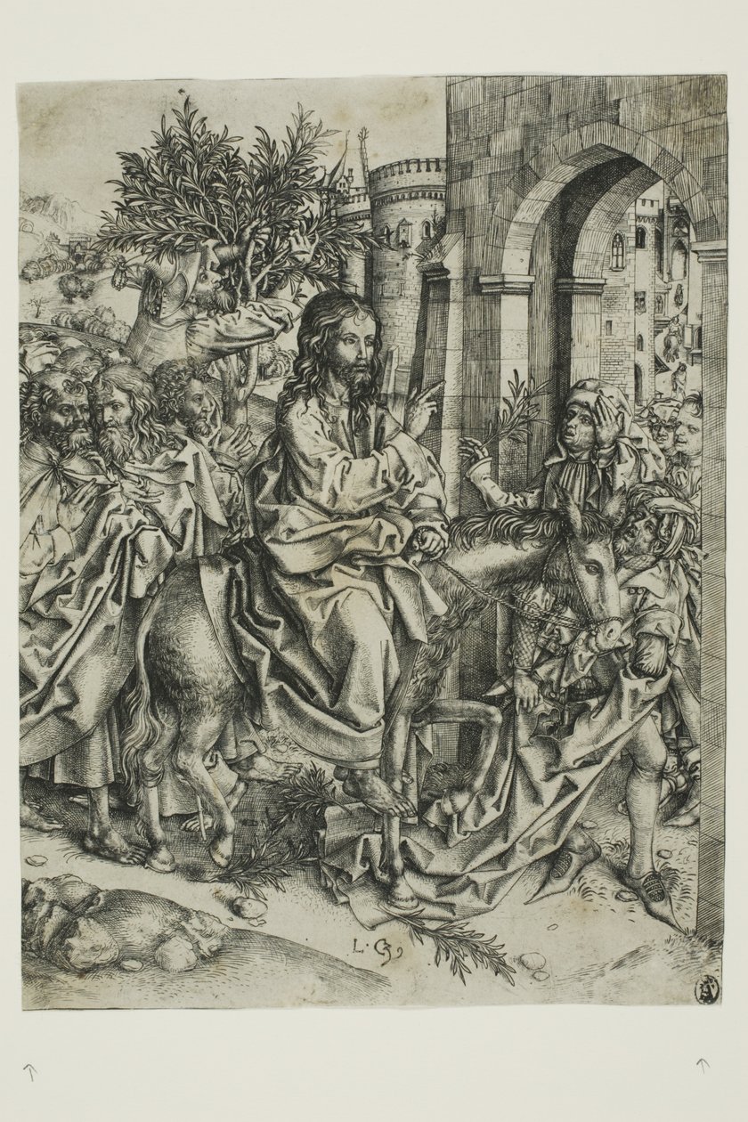 Christi Einzug in Jerusalem von Master of the Strache Altar