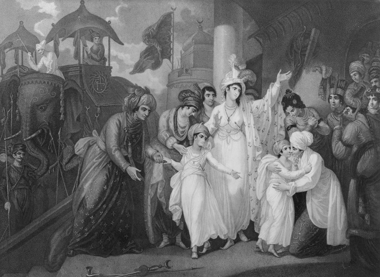 Die Abreise der Söhne von Tippoo aus dem Zenana, 1793 von Mather Brown