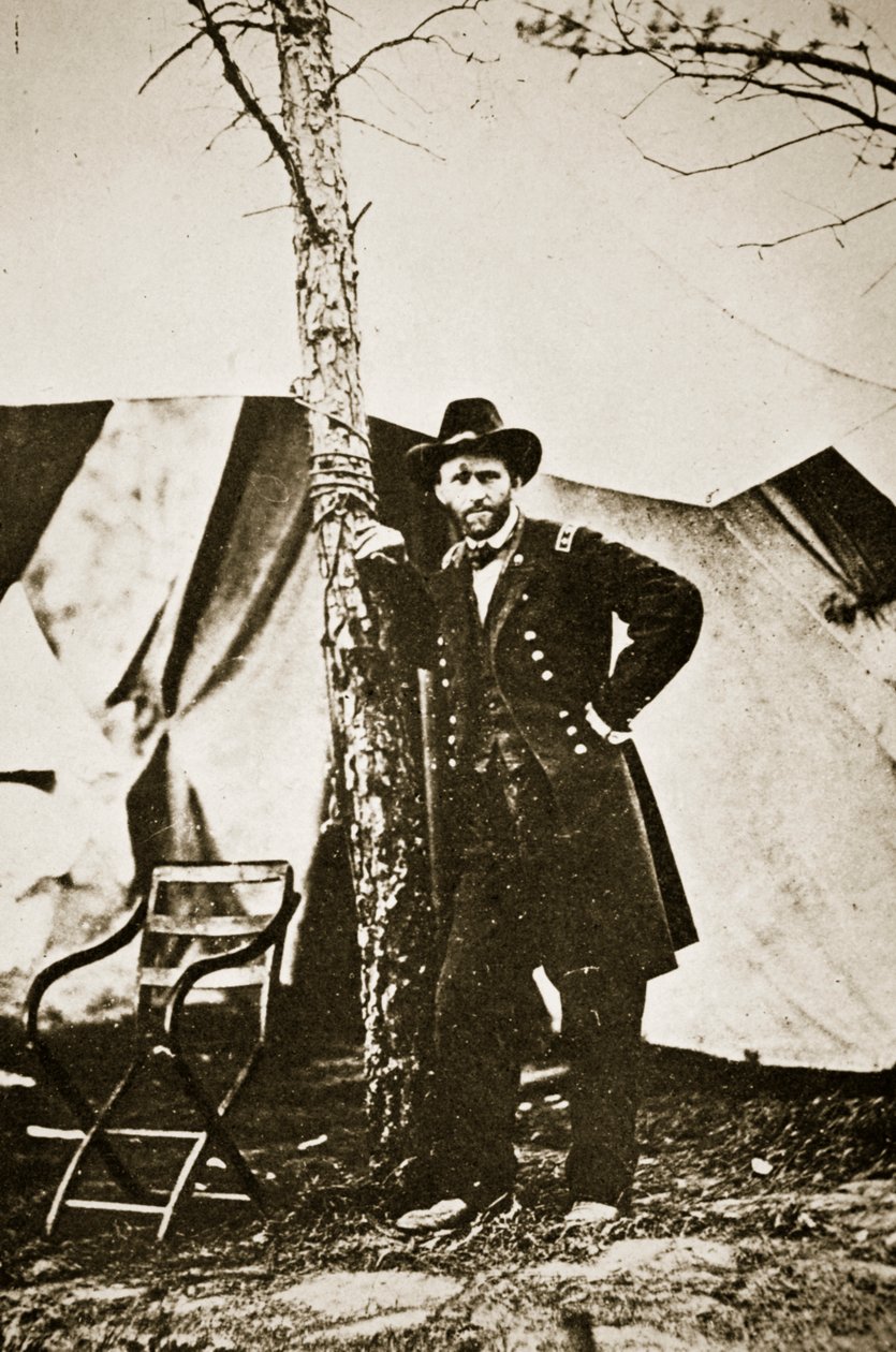 General Grant bei einem Baum, City Point, 1864 von Mathew B. Brady