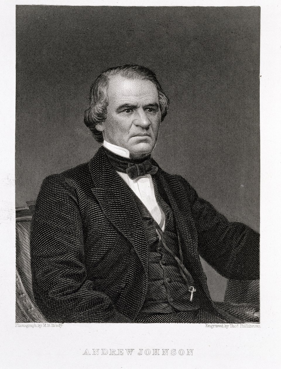 Andrew Johnson, graviert nach einem Foto von Thomas Phillibrown von Mathew B. Brady