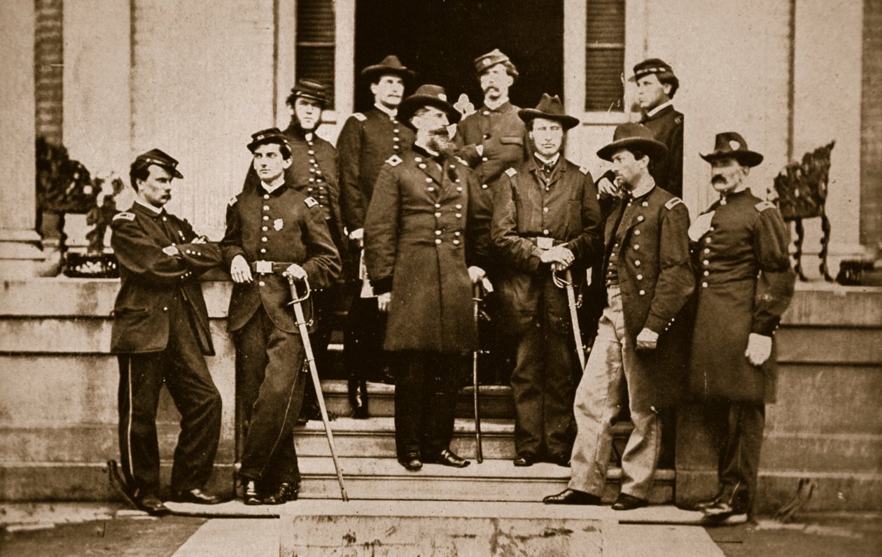 General O. B. Wilcox und Stab, 1861-65 von Mathew B. Brady