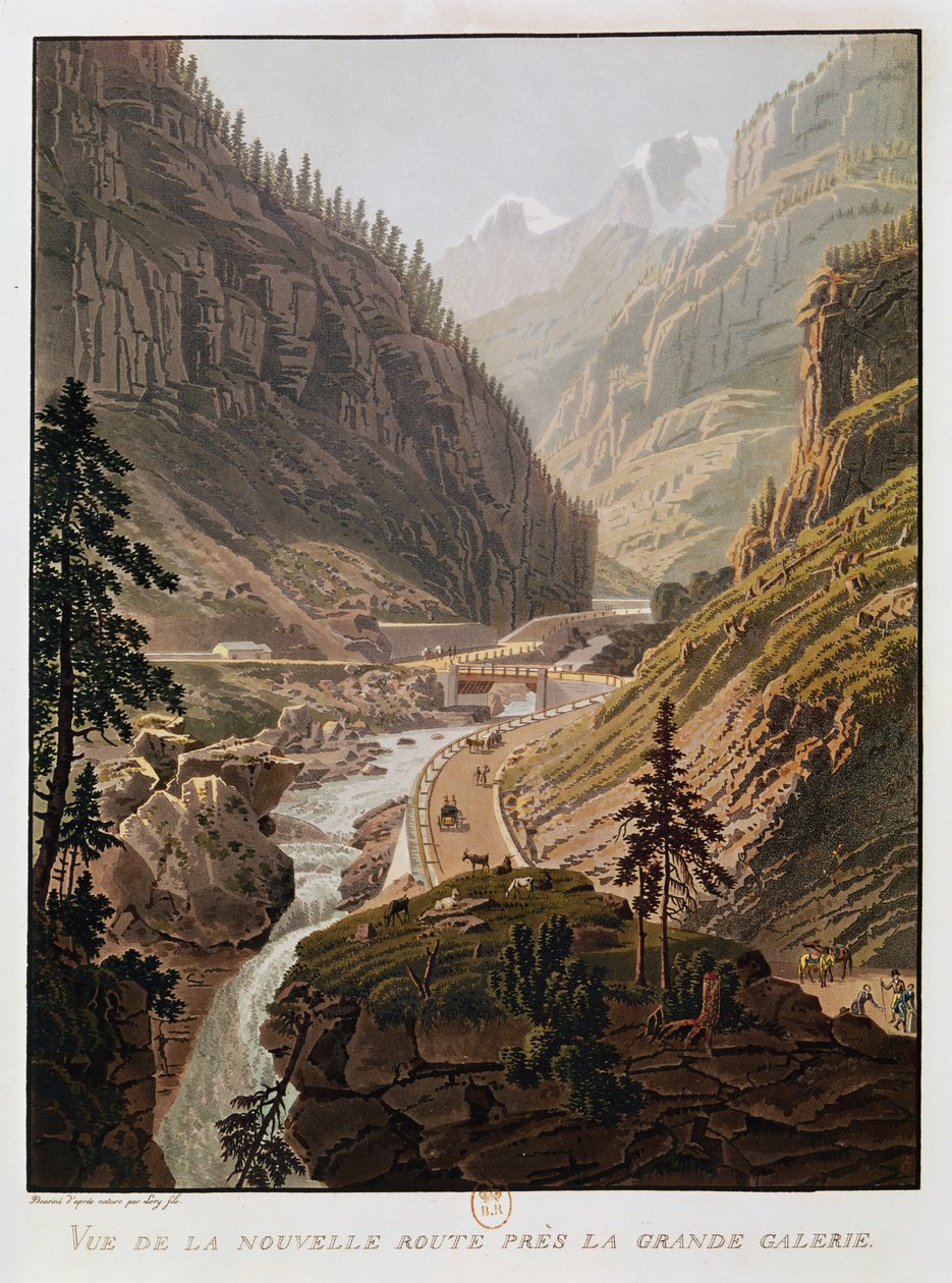 Ansicht des neuen Simplonpasses von Mathias Gabriel Lory
