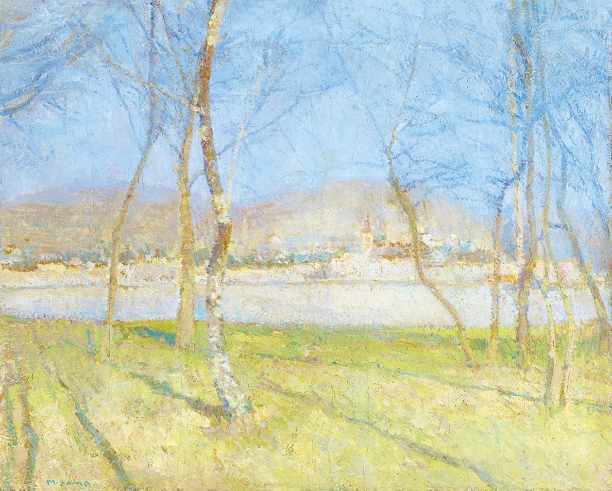 Am Fluss im Frühling von Matija Jama