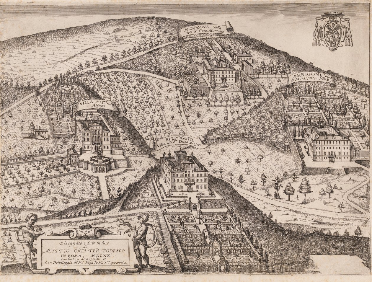 Blick auf Frascati und Umgebung von Matthaus Greuter