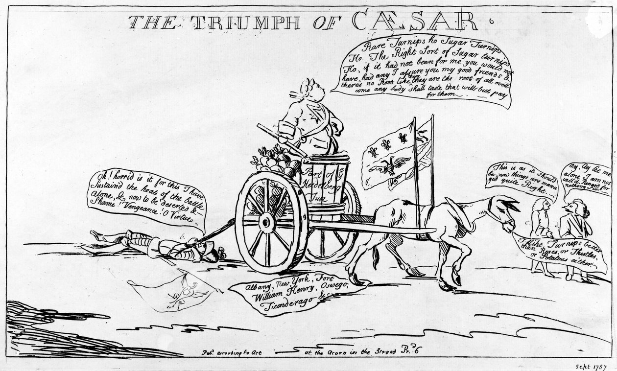 Der Triumph von Caesar, 1757 von Matthew or Matthias Darly
