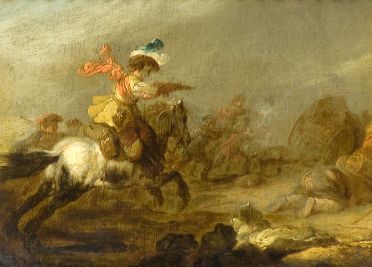 Weißes Pferd und Figuren von Matthias (follower of) Scheits