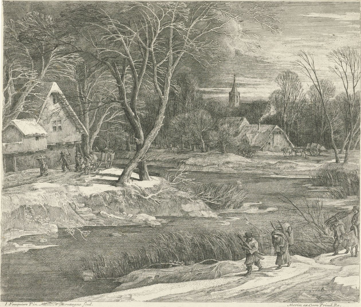 Winterlandschaft mit Blick auf ein Dorf von Matthieu van Plattenberg