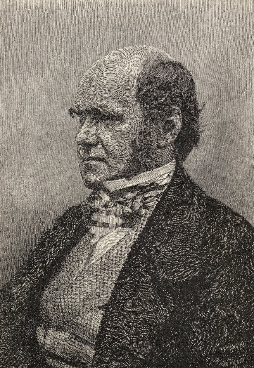 Charles Darwin im Alter von 45 Jahren, Illustration aus 
