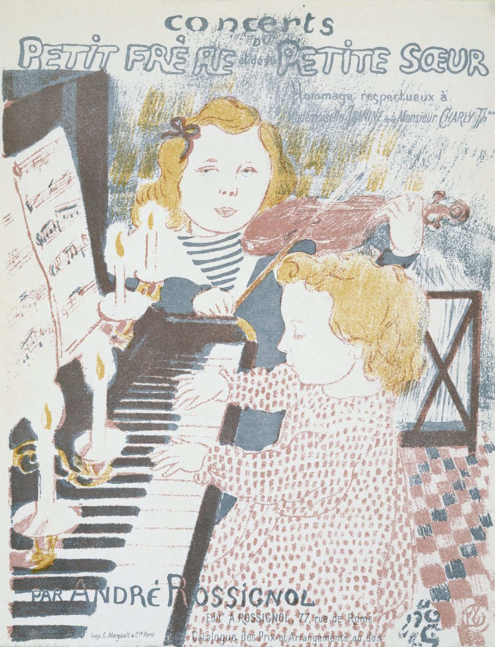 Konzerte für den kleinen Bruder und die kleine Schwester (Notenblatt für André Rossignols Konzert für einen jungen Bruder und eine Schwester), 1903 von Maurice Denis