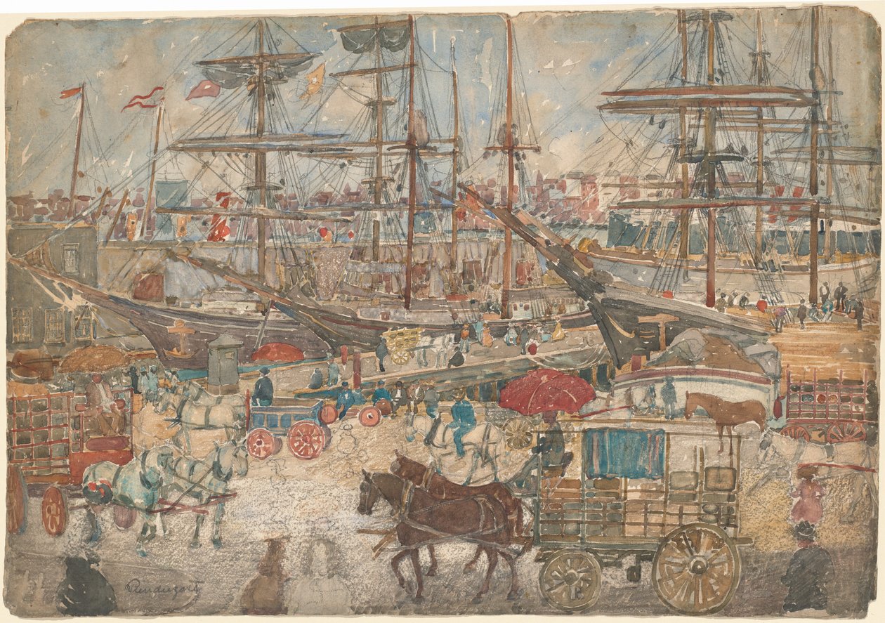 Docks, East Boston, 1900-1904 von Maurice Brazil Prendergast