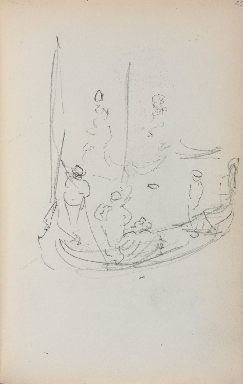Italienisches Skizzenbuch: Gondel Seite 40, 1898-1899 von Maurice Brazil Prendergast