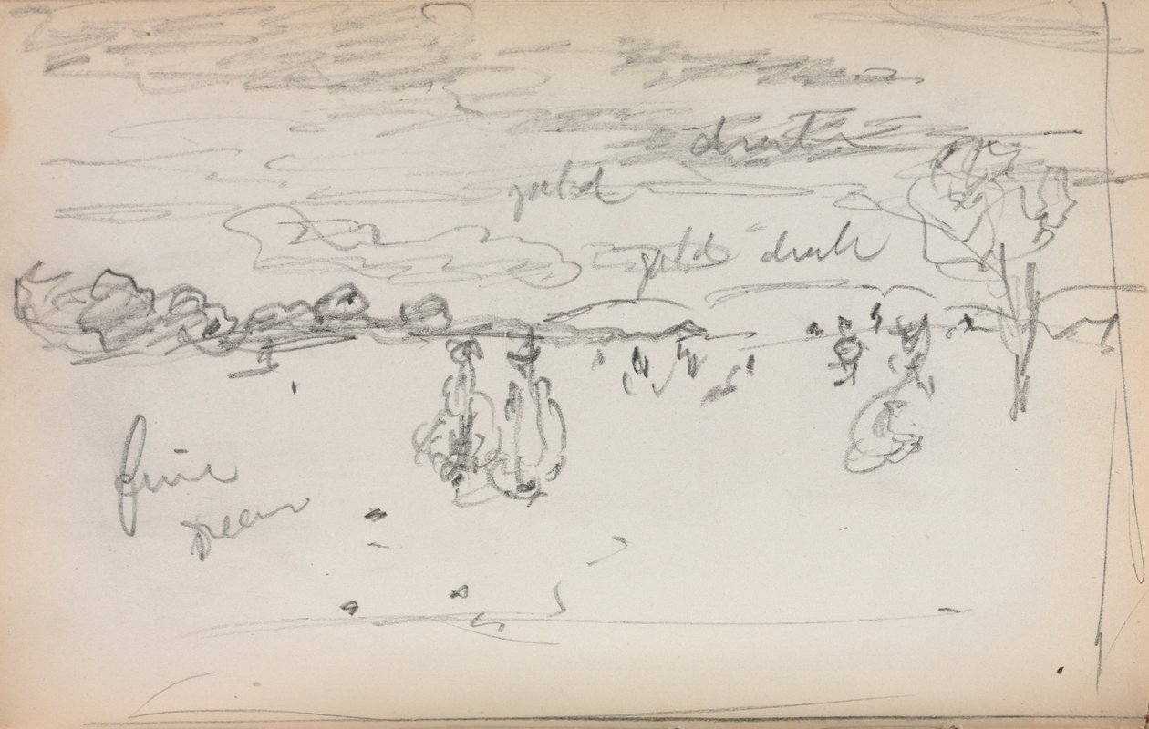 Italienisches Skizzenbuch: Landschaft Seite 57, 1898-1899 von Maurice Brazil Prendergast