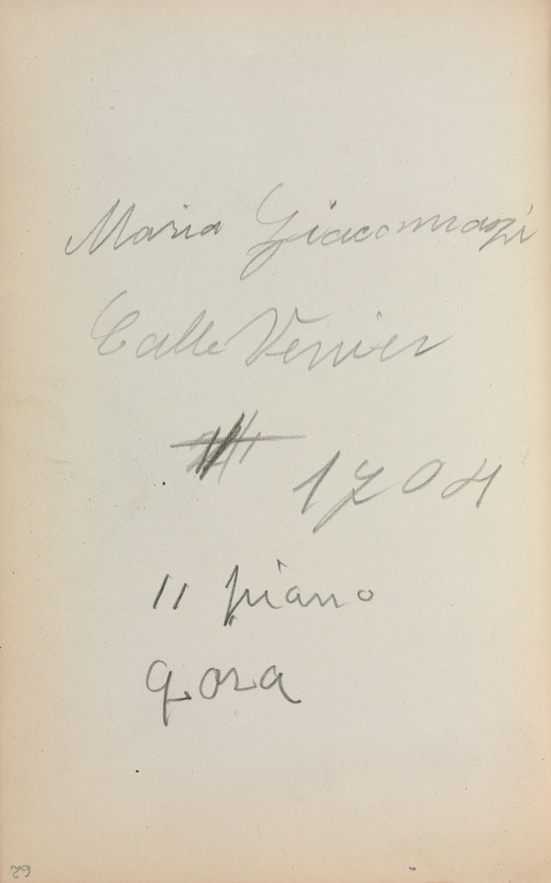 Italienisches Skizzenbuch: Notizen Seite 62, 1898-1899 von Maurice Brazil Prendergast