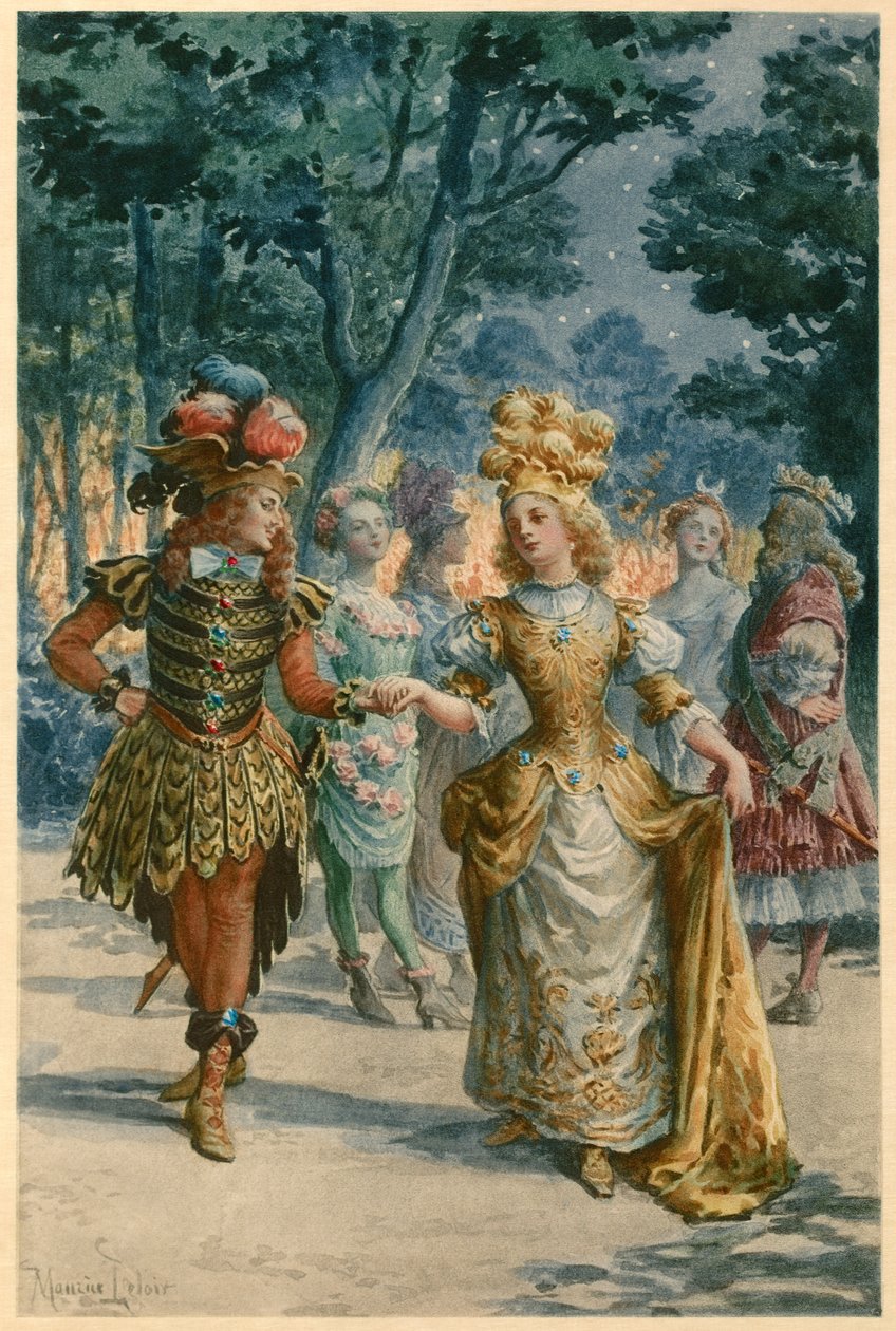 Die Freuden der verzauberten Insel (Illustration) von Maurice Leloir