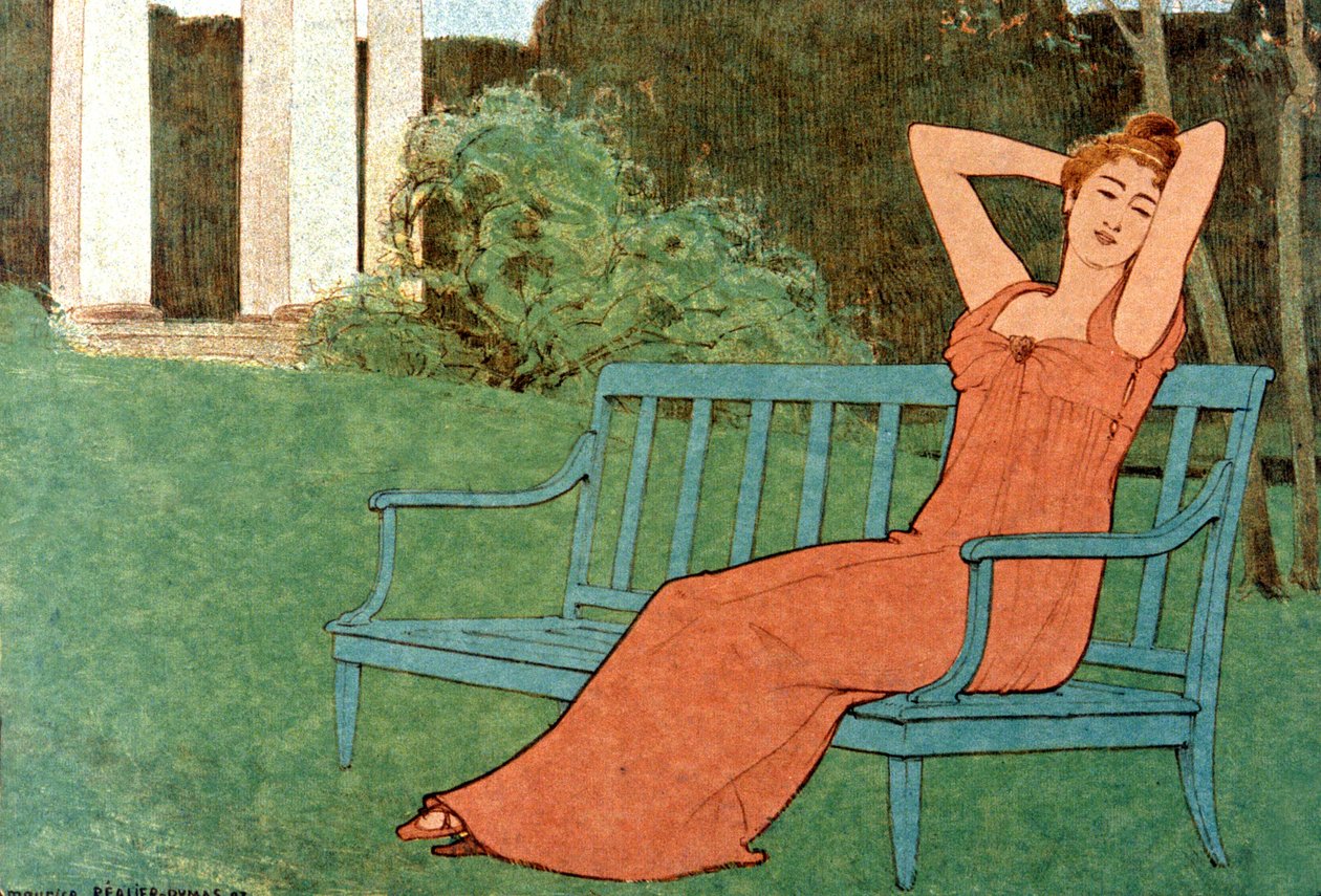 Frau im Garten von Maurice Realier Dumas