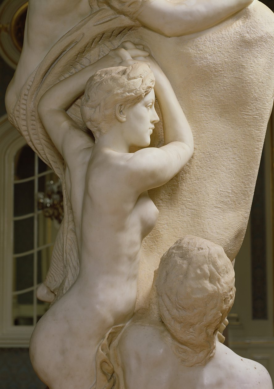 Detail der Widmung an Brahms (Marmor) von Max Klinger
