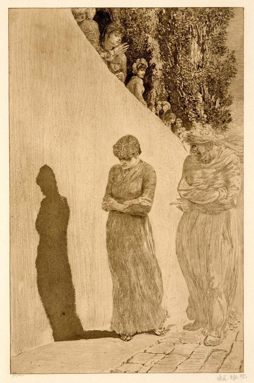 Schande, aus Eine Liebe Opus X, 1880-87, veröffentlicht 1903 von Max Klinger
