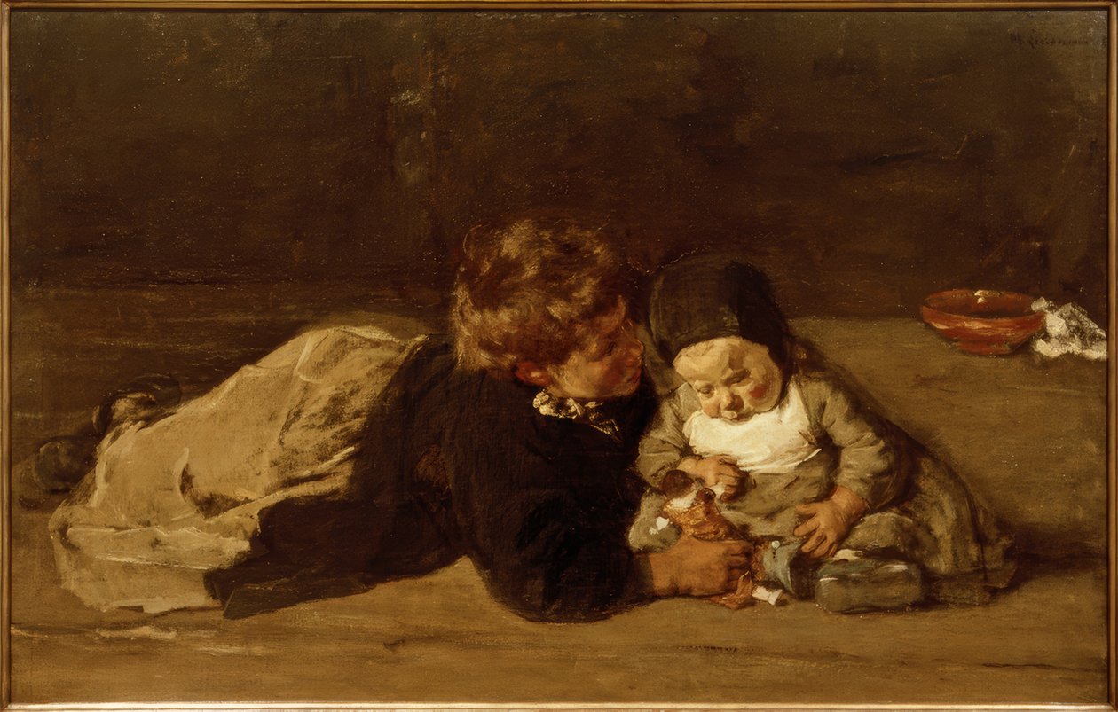 Geschwister - Spielende Kinder von Max Liebermann