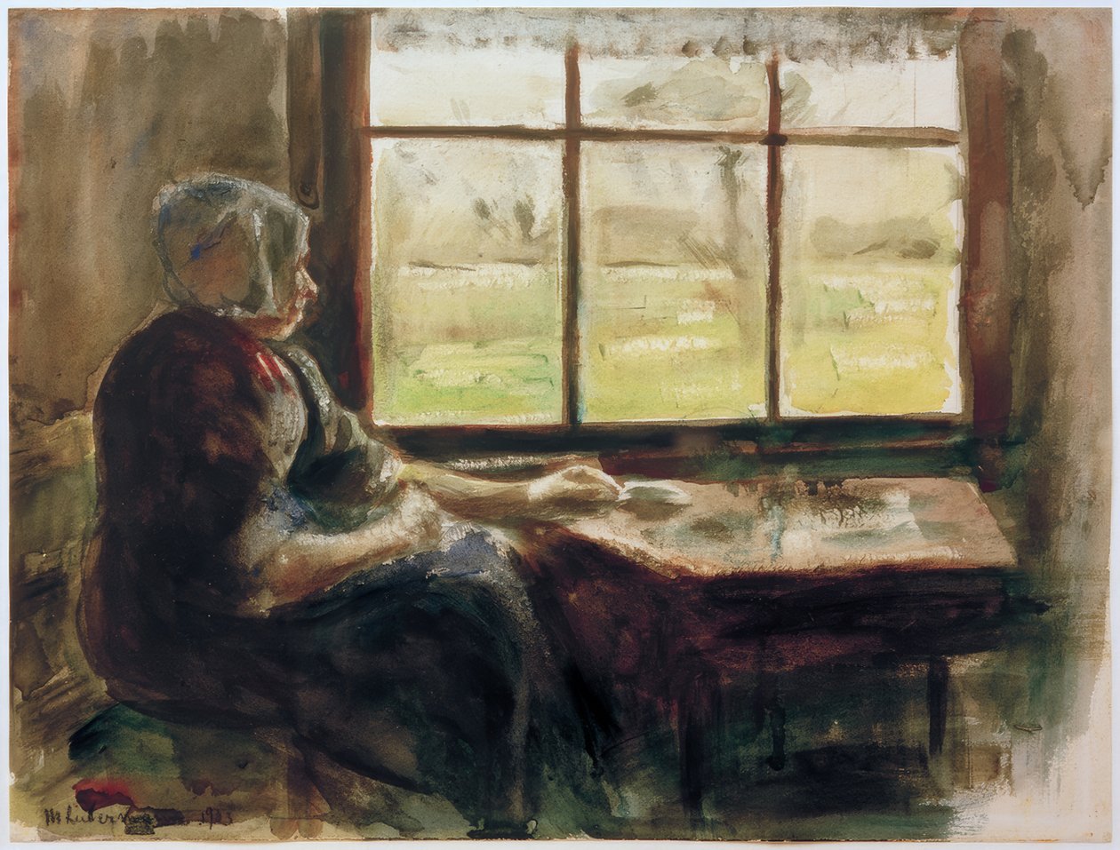 M. Liebermann, Holländische Frau am Fenster von Max Liebermann