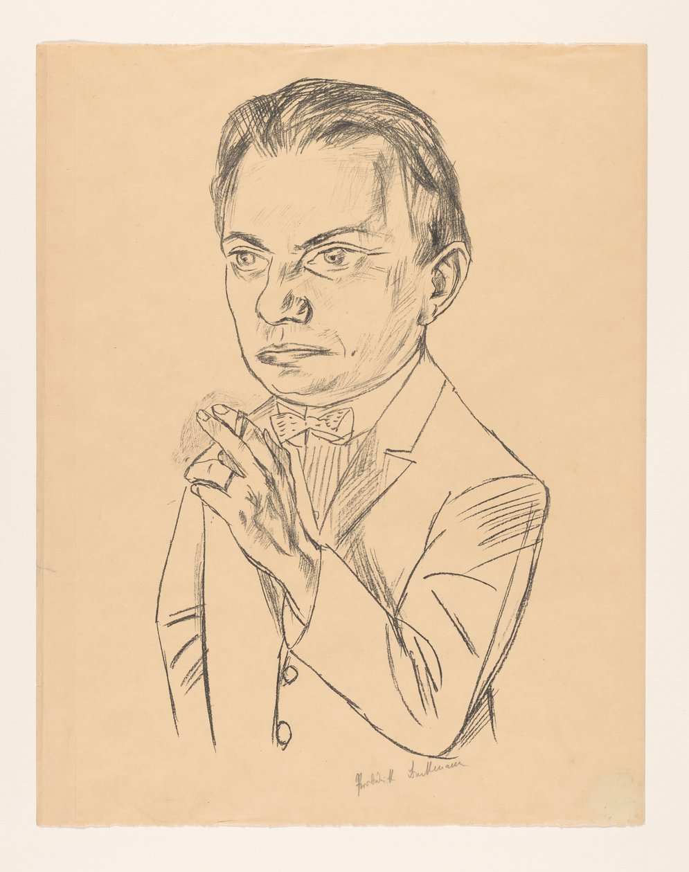 Selbstporträt mit Zigarette von Max Beckmann (signed by artist)