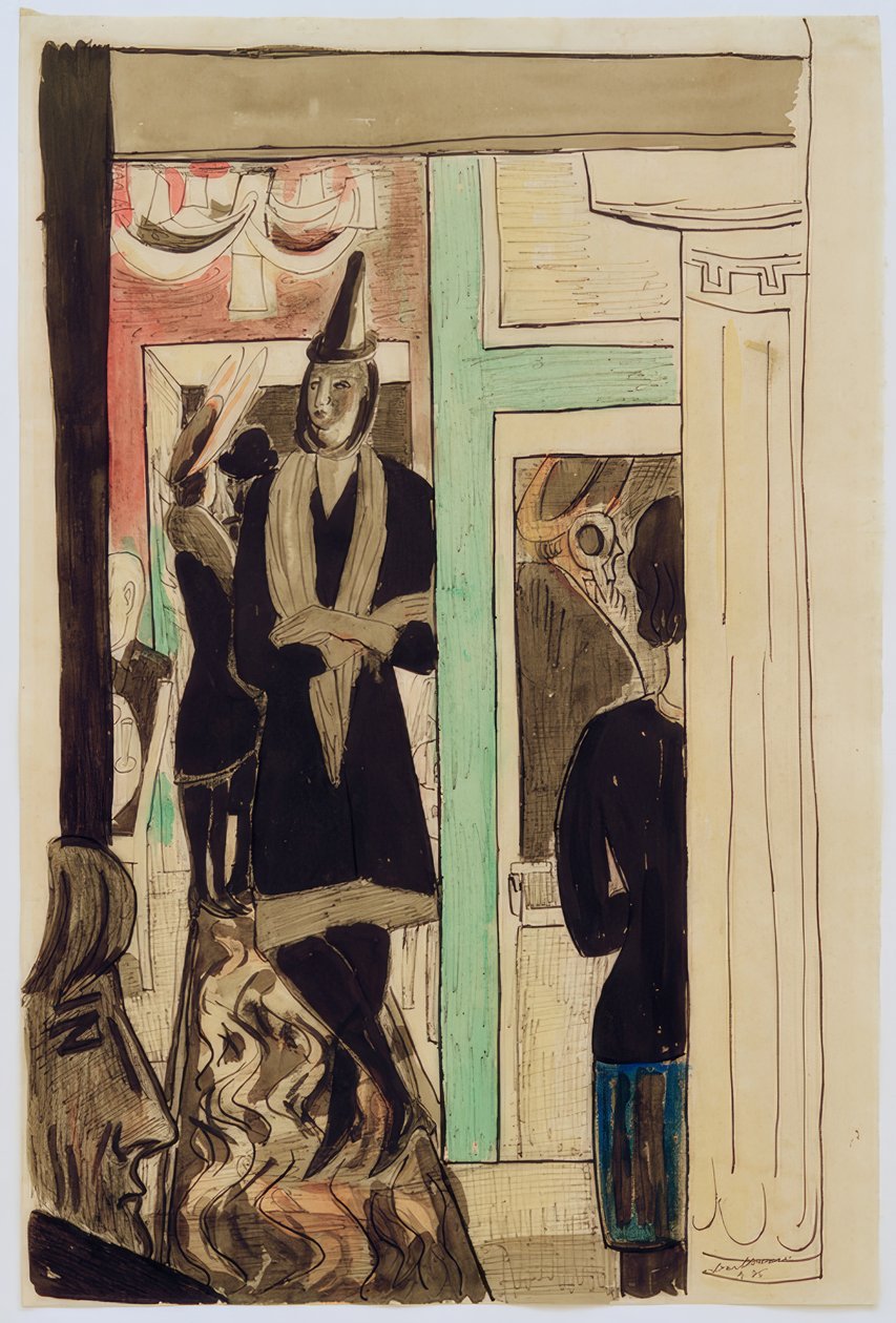 Cafe (Telefon) von Max Beckmann