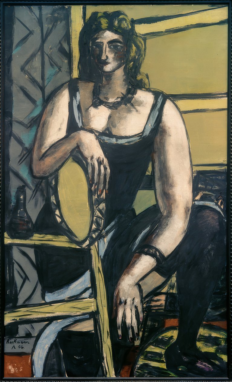 Tänzerin mit Tamburin von Max Beckmann