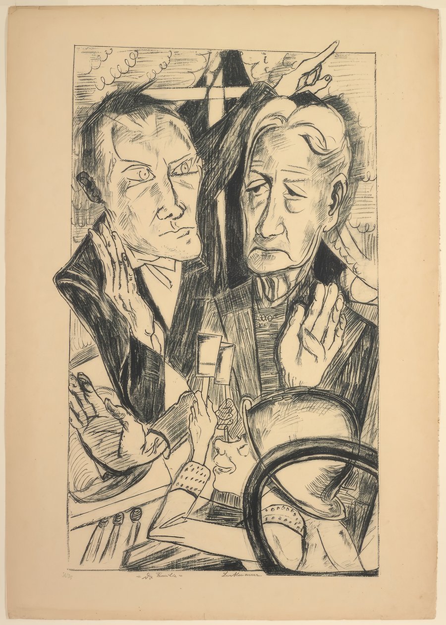Die Familie, Platte elf aus Die Hölle von Max Beckmann