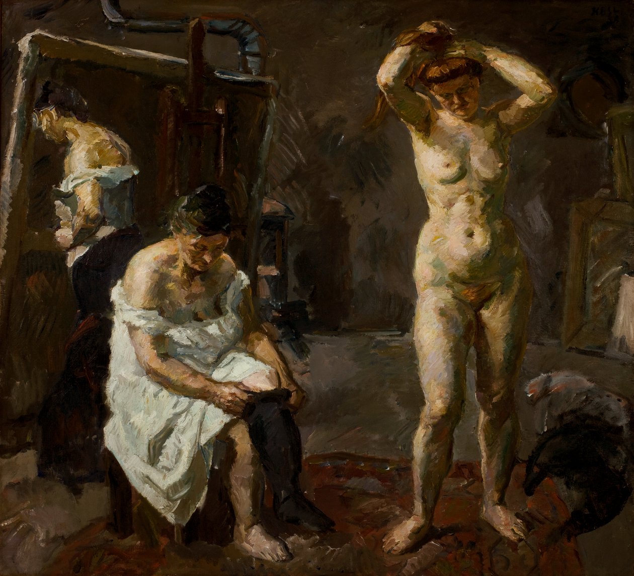 Drei Frauen im Studio von Max Beckmann