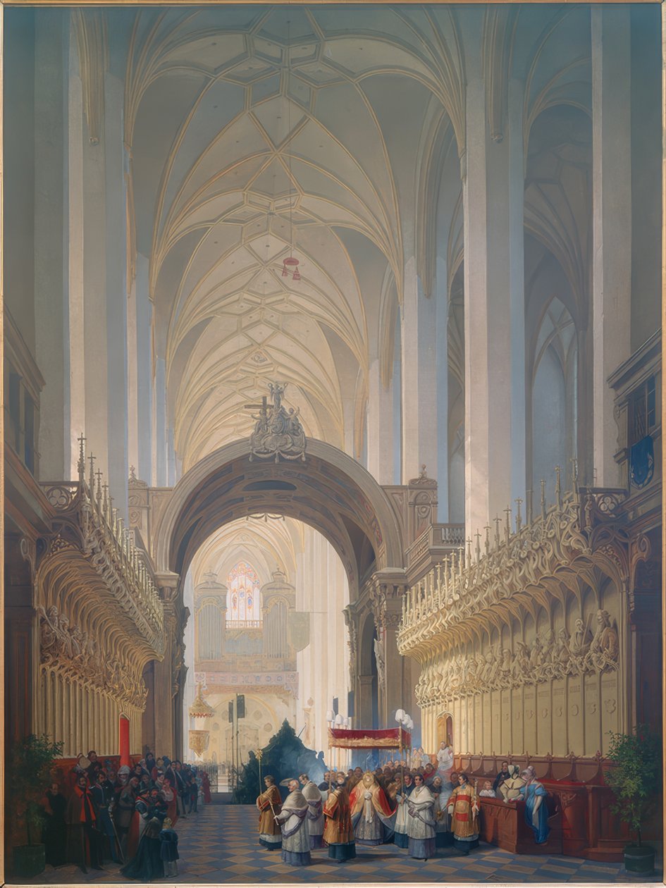 Das Innere der Münchner Frauenkirche von Max Emanuel Ainmiller