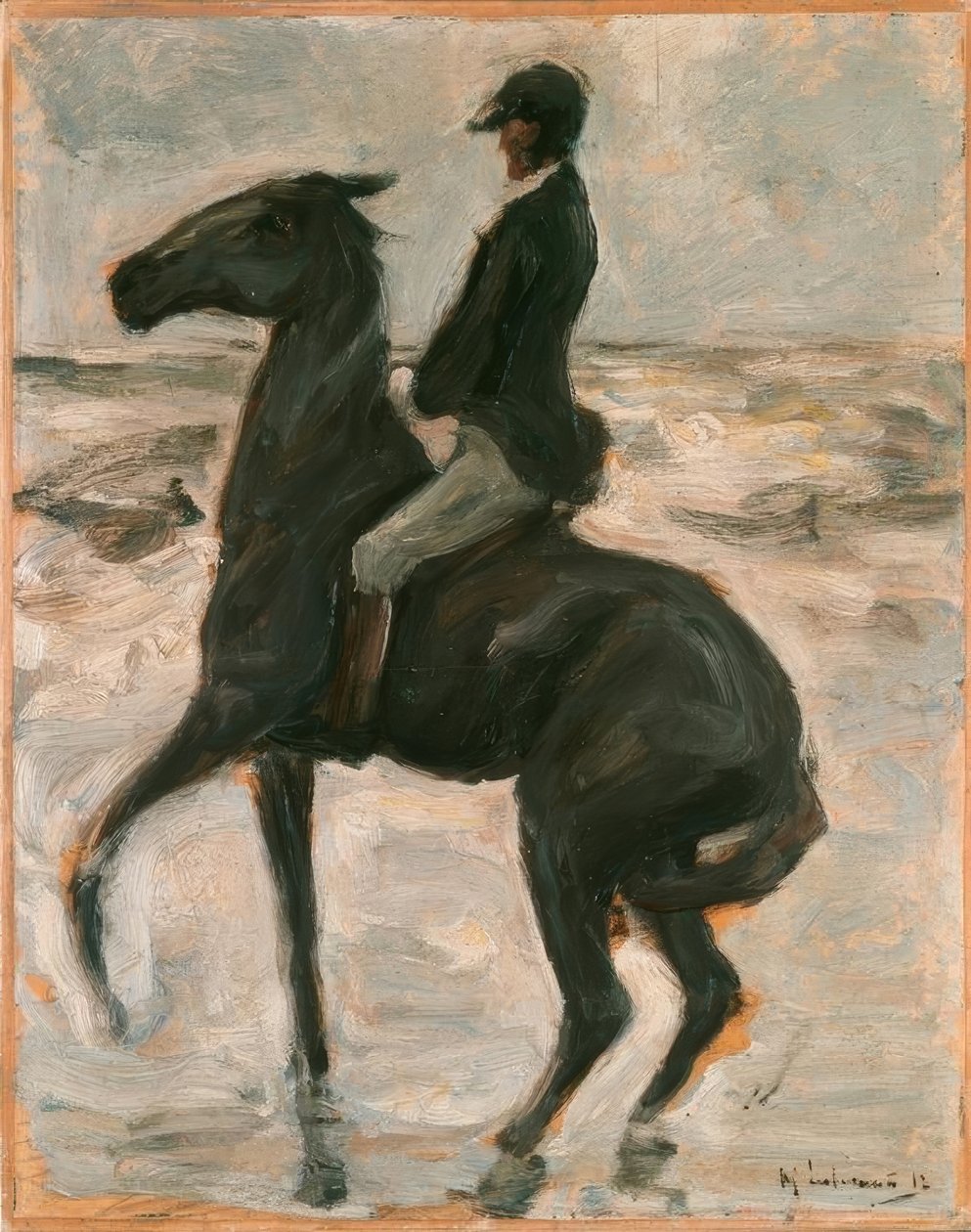 Reiter nach links am Strand von Max Liebermann