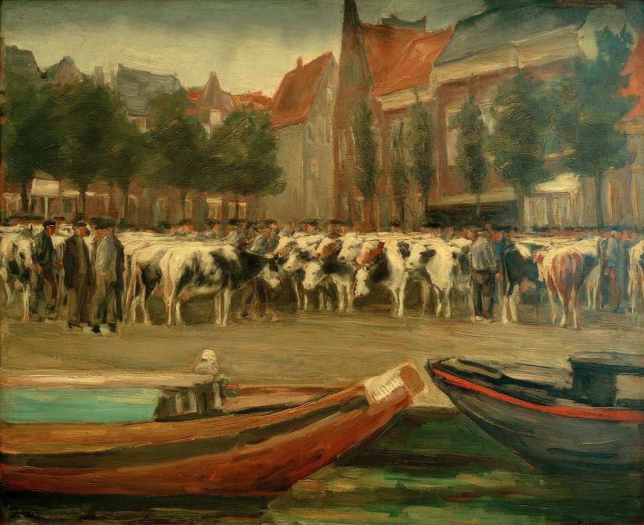 Rindermarkt in Leiden von Max Liebermann