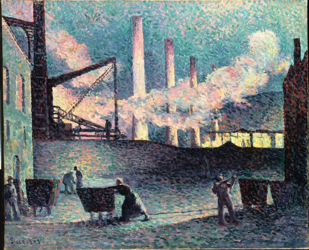 Fabrikschornsteine in Couillet von Maximilien Luce