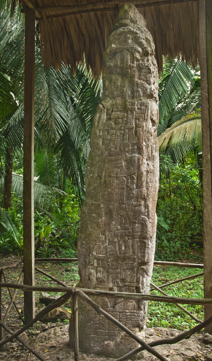 Stela 14, die einen Ballspieler darstellt, im nicht-klassischen Maya-Stil, Terminal Classic von Mayan