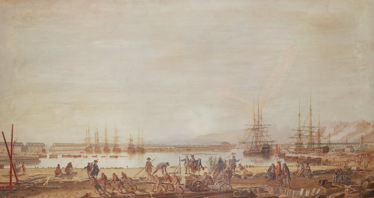 Ansicht des neuen Hafens von Toulon und des Königsgeschwaders, 1777 von Michel de Toulon