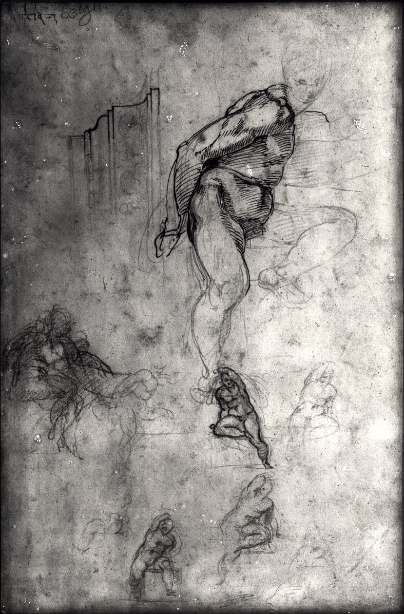 Studien für Figuren in der Sixtinischen Decke von Michelangelo Buonarroti