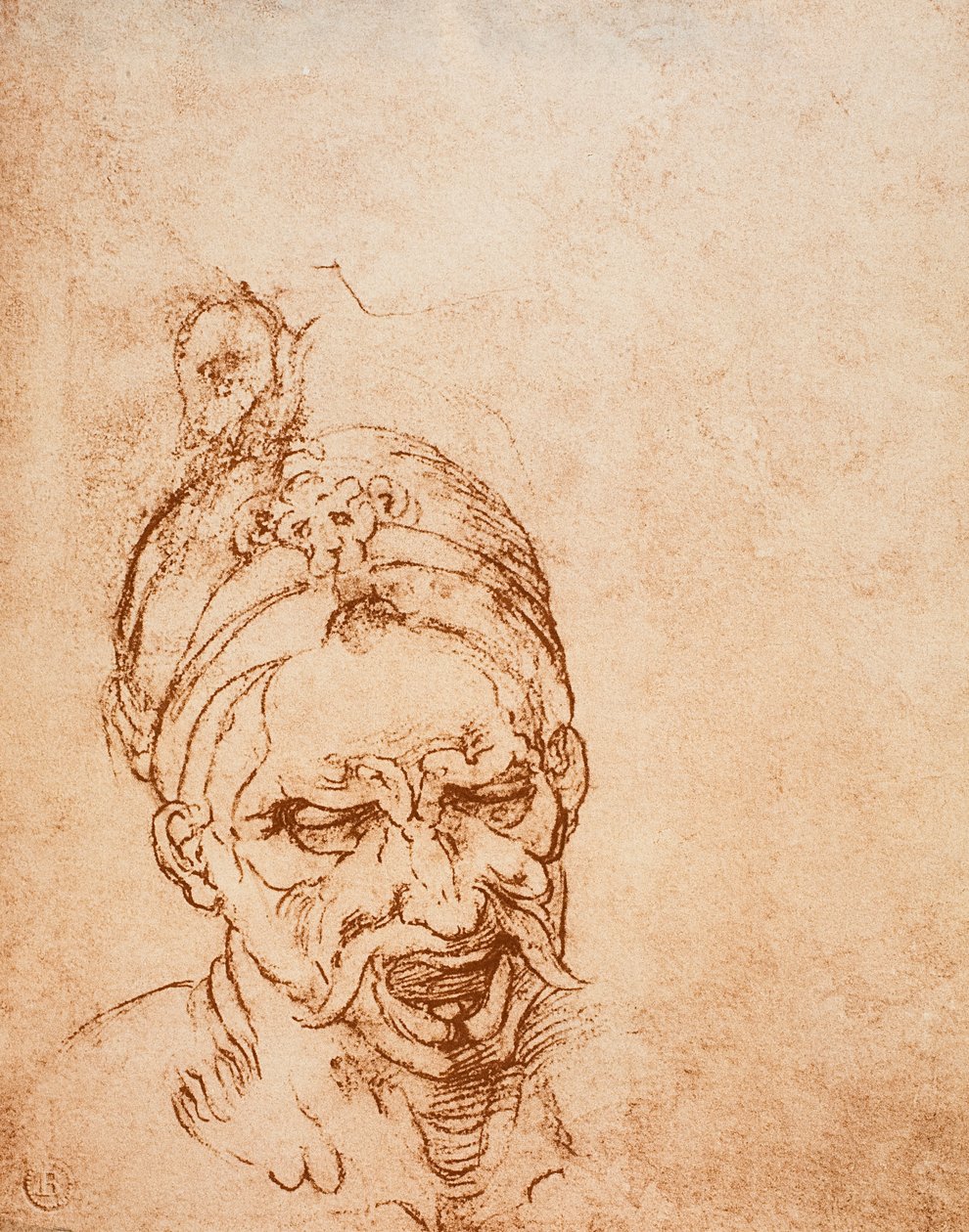 Studie für einen Teufelskopf, Zeichnung von Michelangelo. Casa Buonarroti, Florenz von Michelangelo Buonarroti