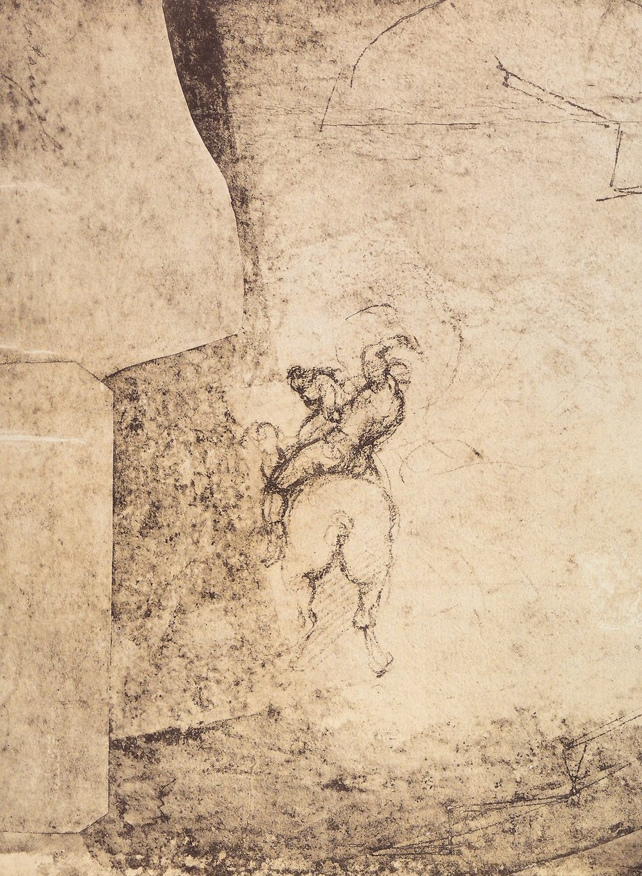 Studie eines Reiters: Zeichnung von Michelangelo, Gabinetto dei Disegni e Stampe, Uffizien, Florenz von Michelangelo Buonarroti