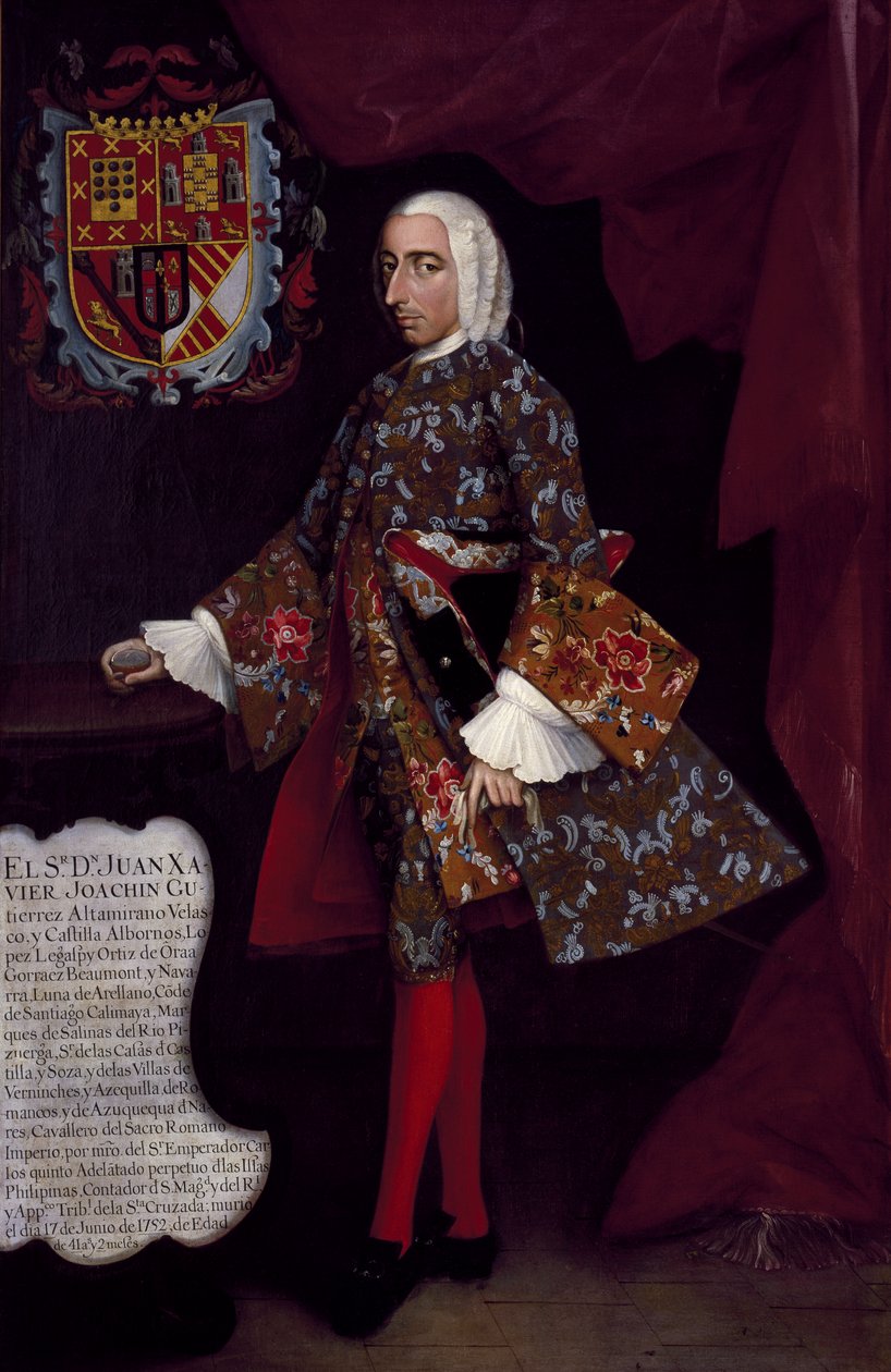 Don Juan Xavier Joachín Gutiérrez Altamirano Velasco, Graf von Santiago de Calimaya, 1752 von Miguel Cabrera