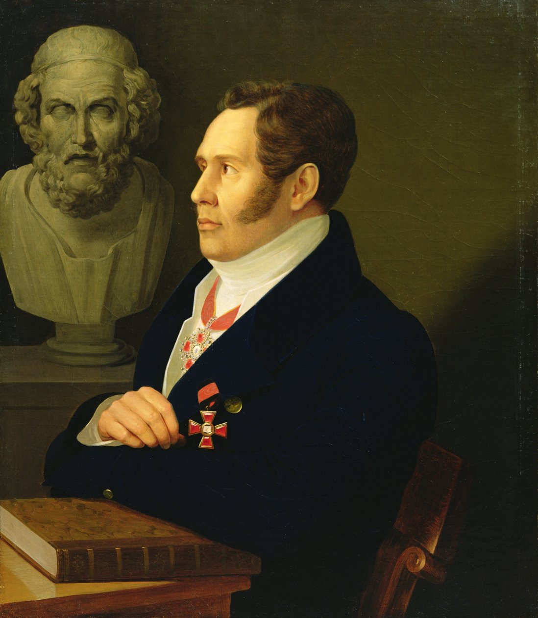 Porträt von Nikolay Gnedich, 1839 von Mikhail Prokopyevich Vishnevitsky