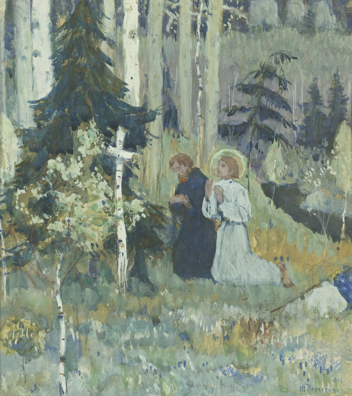 Die Gründung des Dreifaltigkeits-Sergius-Klosters von Mikhail Vasilievich Nesterov