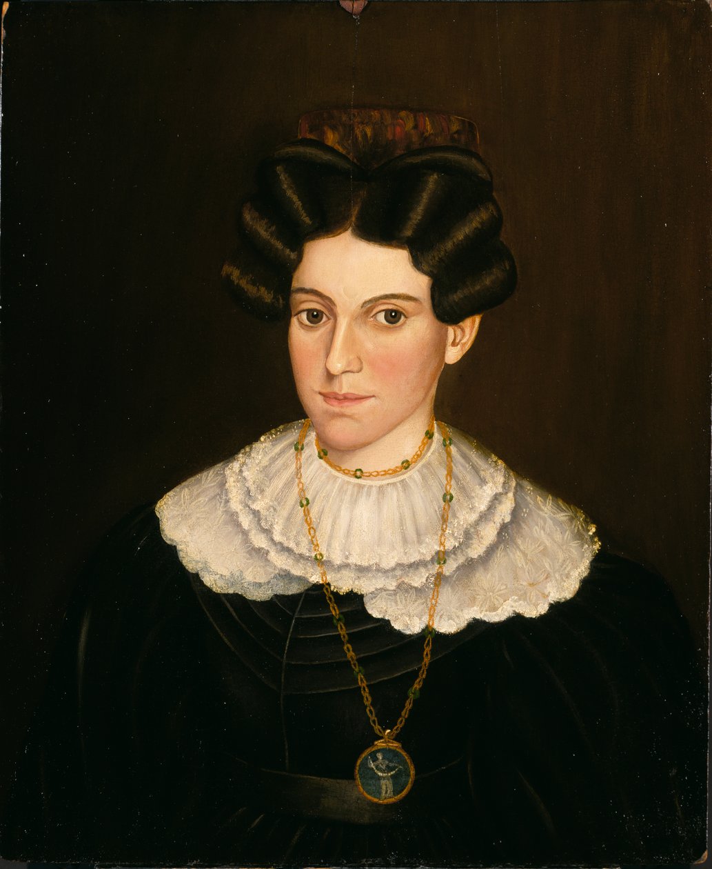 Frau im schwarzen Kleid, ca. 1835-1840 von Milton W. Hopkins