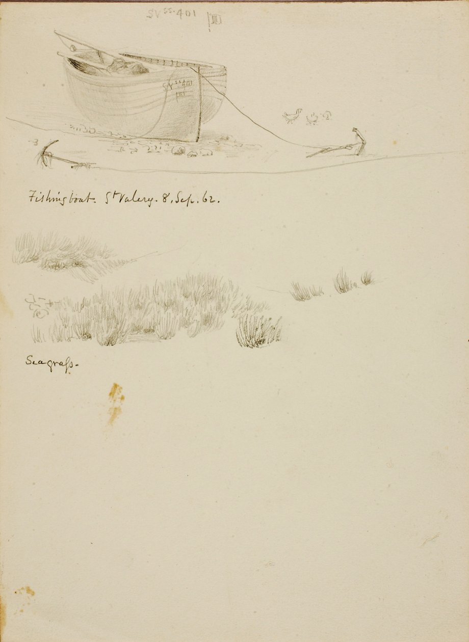 Fischerboot/Seegras, St. Valery von Miner Kilbourne Kellogg