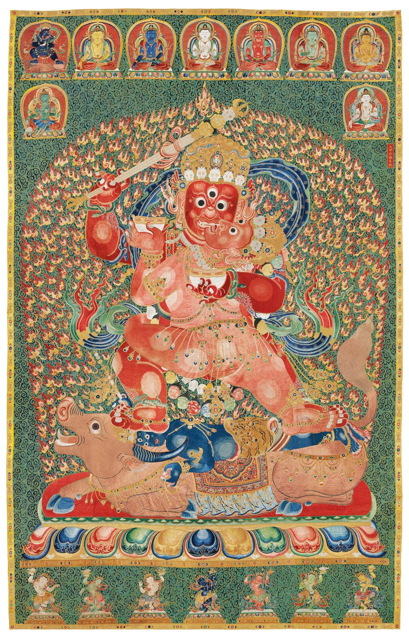 Kaiserliche gestickte Seiden-Thangka von Ming Dynasty Chinese School