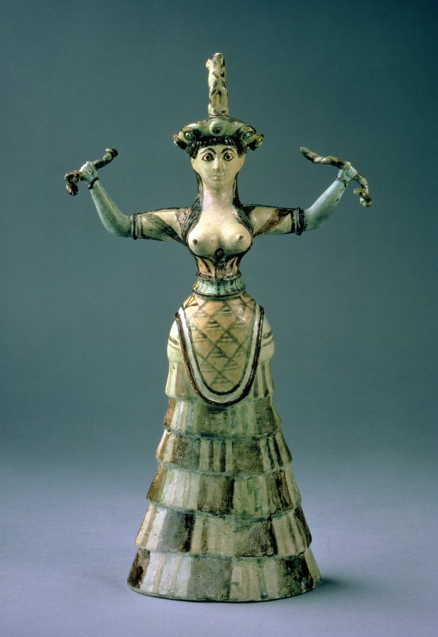 Replik einer Schlangengöttin-Figur, ca. 1600 v. Chr. von Minoan