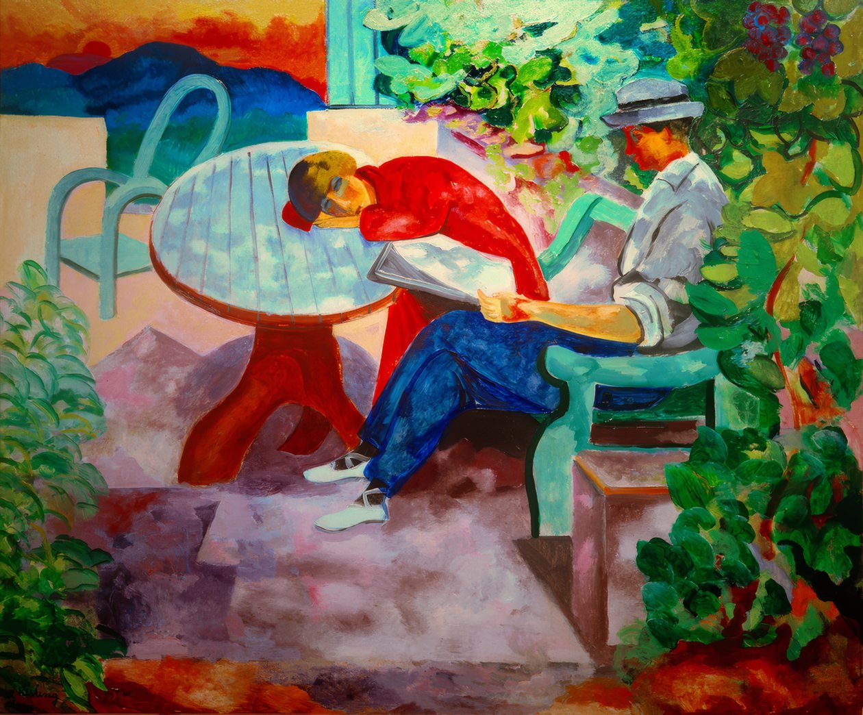Siesta in Saint-Tropez (Kisling mit Renée) von Moise Kisling